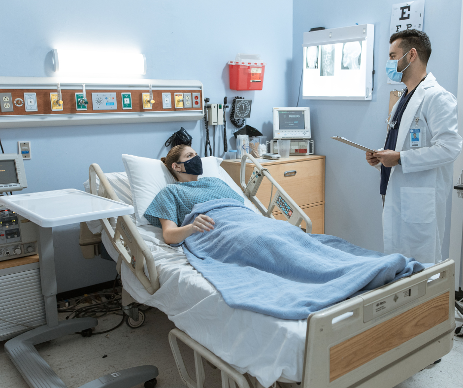 Arabic-speaking doctor consulting Iraqi patient in Delhi hospital